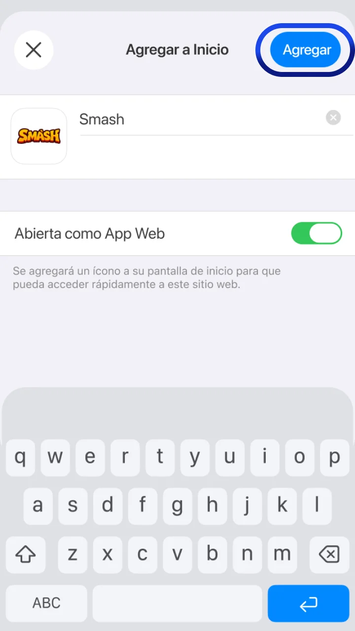 iPhone: escribir el nombre de la app