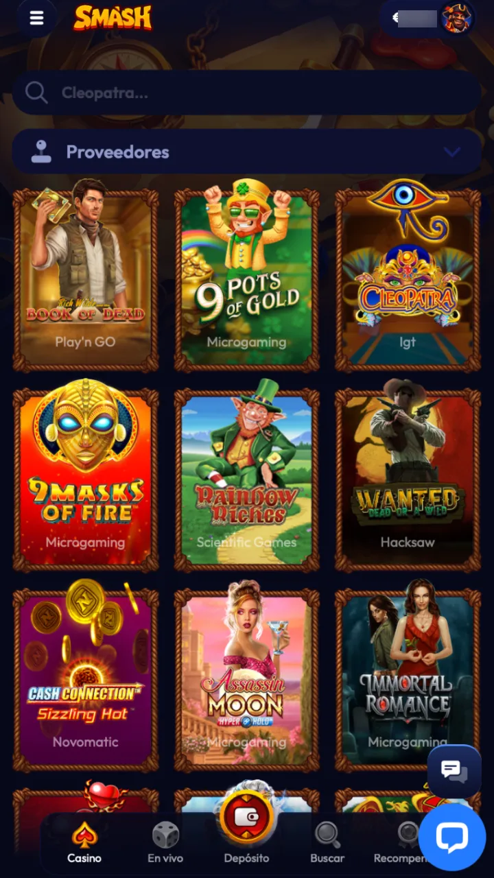 Elegir la categoría de juegos