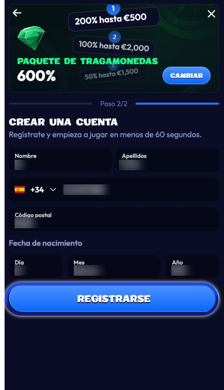 Enviar el formulario de registro