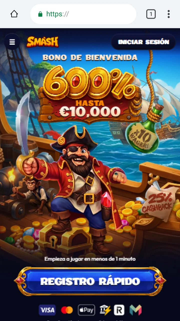 Android: abrir Smash Casino en el navegador