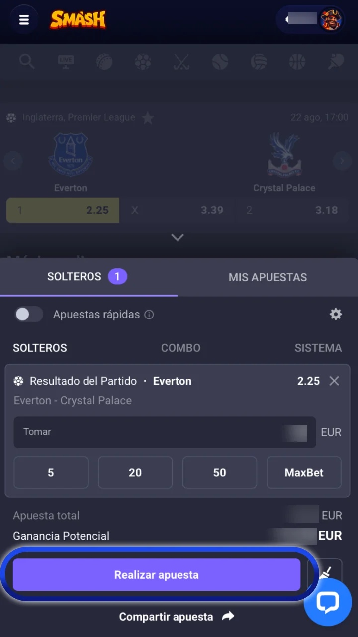 Confirmar la apuesta