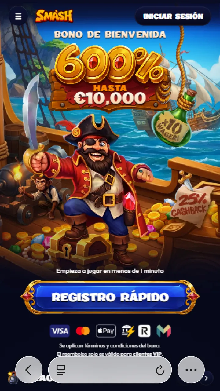 iPhone: abrir Smash Casino en Safari