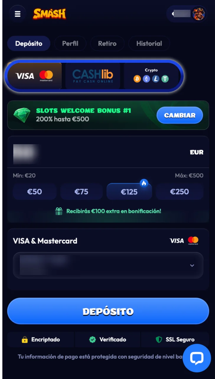 Elegir el método de pago