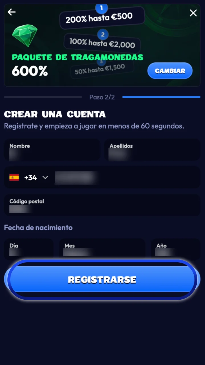 Completar el registro